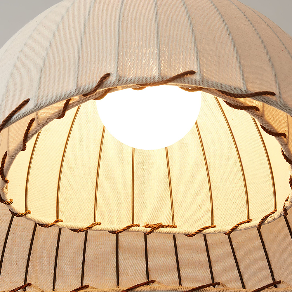 Linen Dome Pendant Light, Wabi-Sabi Ceiling Lamp