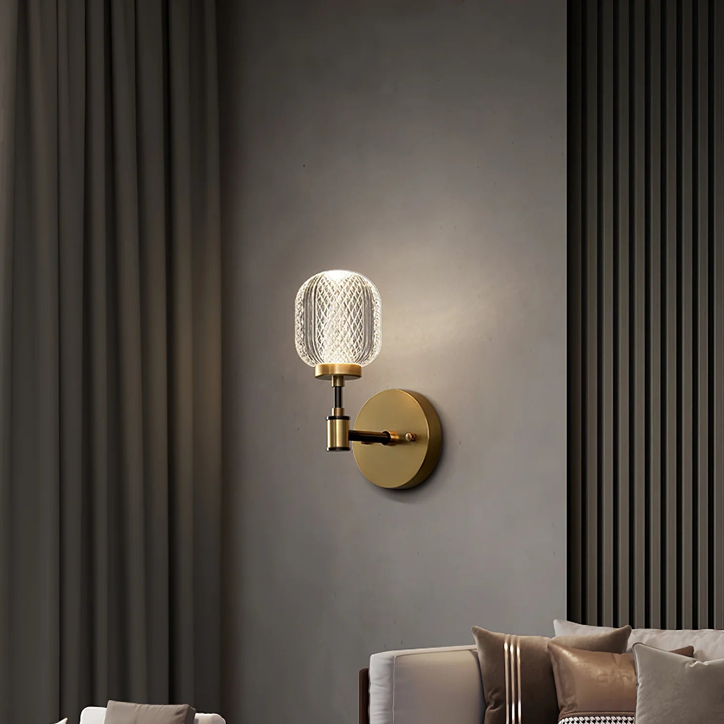 Vintage-Inspired Crystal Acrylic Wall Sconce