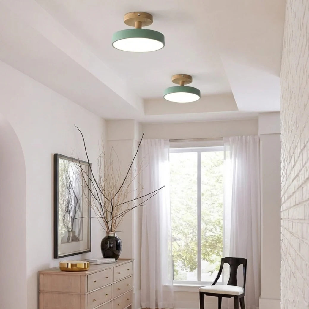French Macaron LED Ceiling Light, Colourful Minimalist Flush Mount