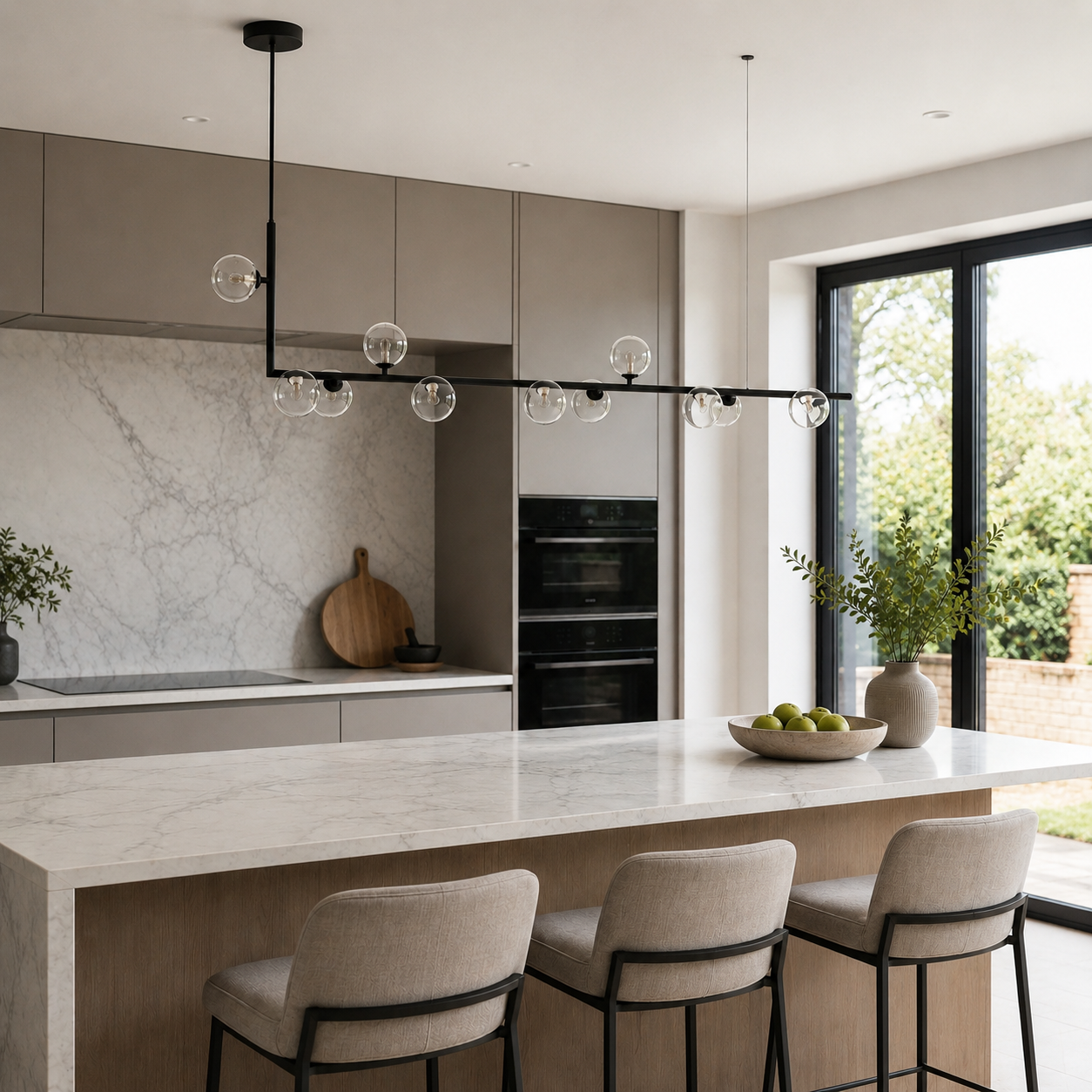 Nordic Bubble Ceiling Light – Modern Glass Globe Pendant for Kitchen & Living Room