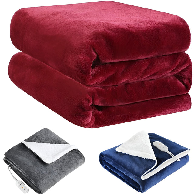 Flannel Electric Heating Blanket Full Body Warmer Timer 180 x 130