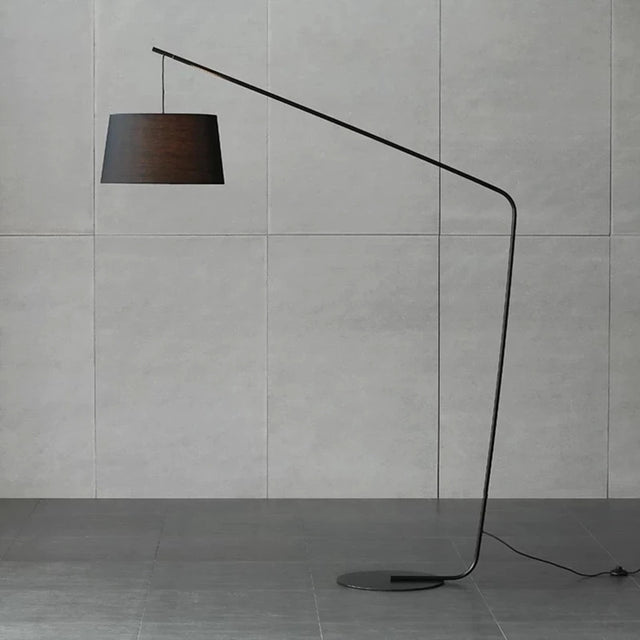 Nordic LED Fishing Floor Lamp in Matte Black Style