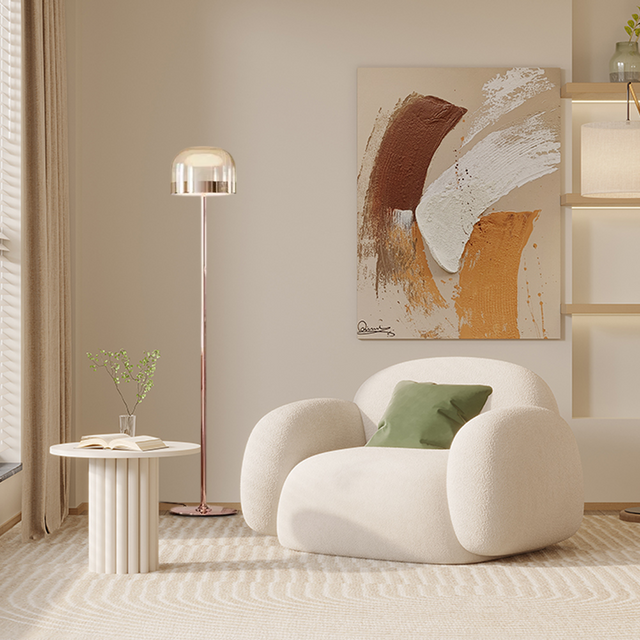 Minimalist Black/Gold Floor Lamp Acrylic/Glass Living Room-6