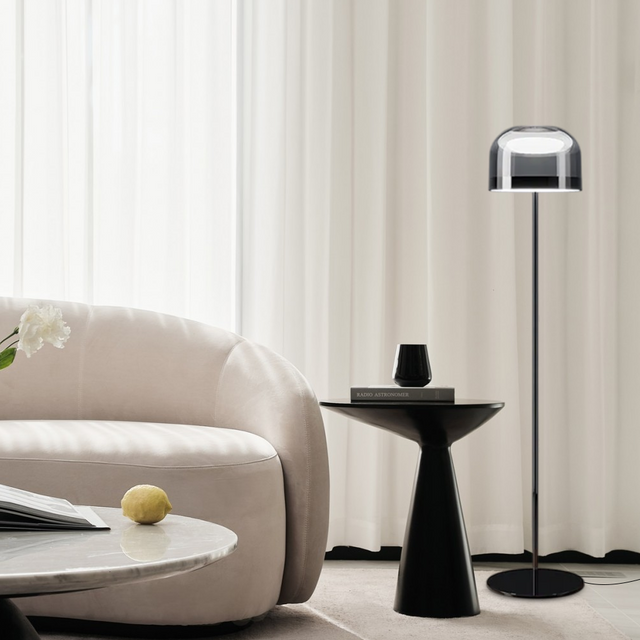 Minimalist Black/Gold Floor Lamp Acrylic/Glass Living Room-3