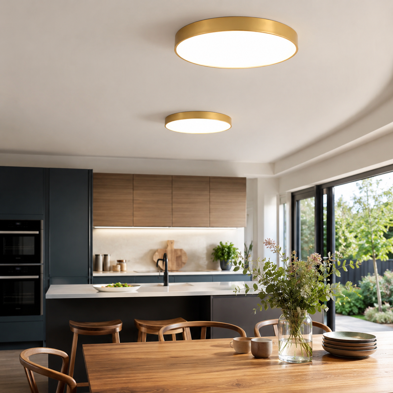 Ultra-Thin Gold LED Ceiling Light, Modern Round Flush Mount