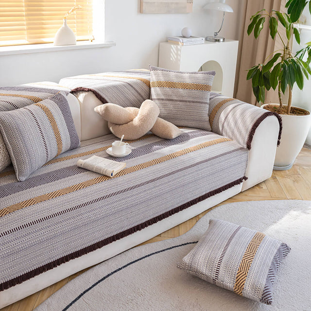 Classic Natural Cotton Linen Breathable Couch Cover 90x180cm