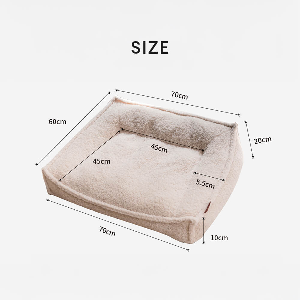 Teddy Fleece Orthopedic Pet Bed Cozy Supportive Waterproof
