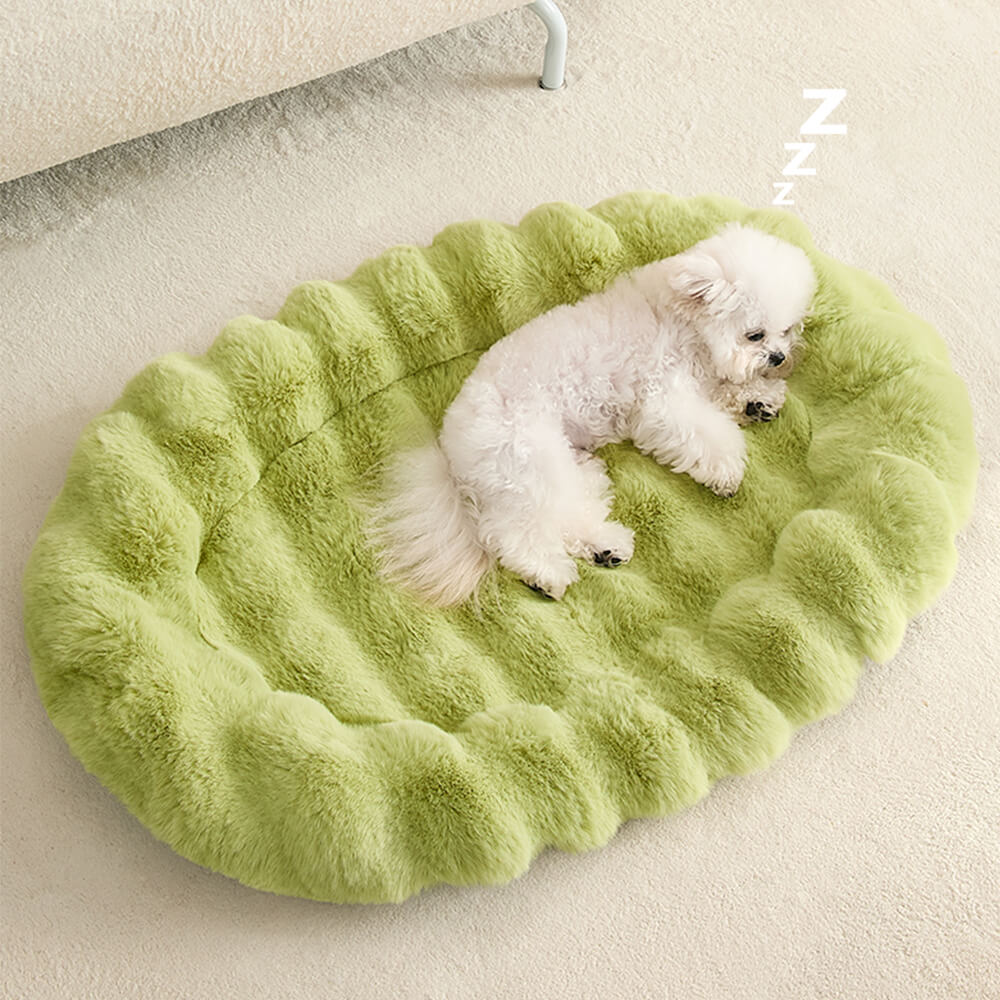 Ultra Soft Faux Rabbit Fur Pet Mat Luxurious Comfort Support