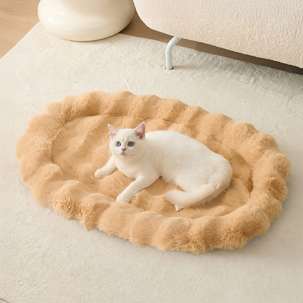 Ultra Soft Faux Rabbit Fur Pet Mat Luxurious Comfort Support