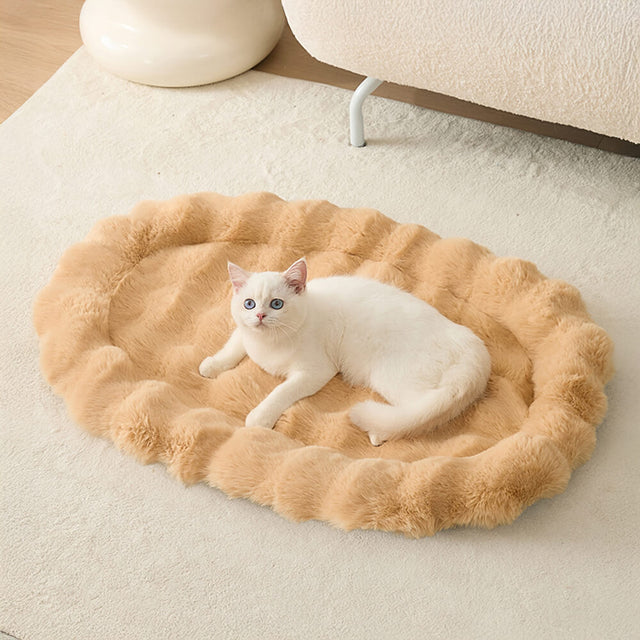 Ultra Soft Faux Rabbit Fur Pet Mat Luxurious Comfort Support