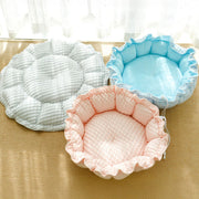 Ruffled Ice Silk Cooling Pet Bed Foldable Stylish Comfort