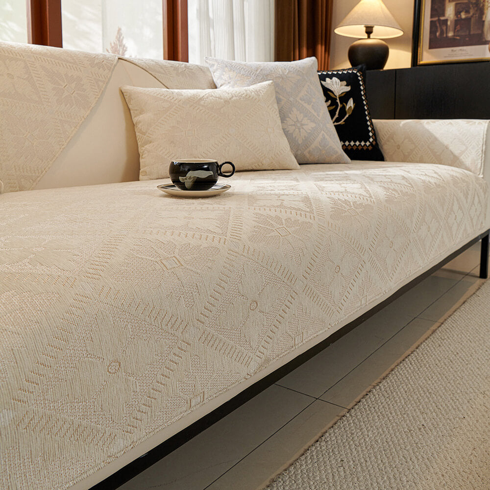 French Elegance Chenille Soft Breathable Couch Cover 4 Seasons
