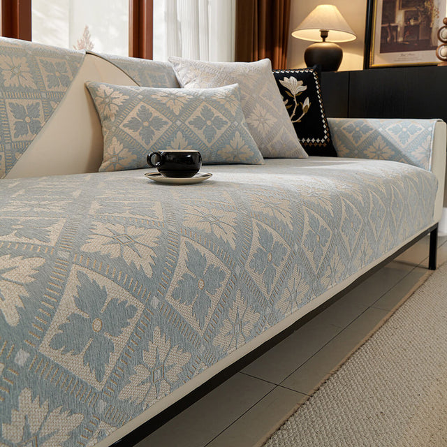 French Elegance Chenille Soft Breathable Couch Cover 4 Seasons