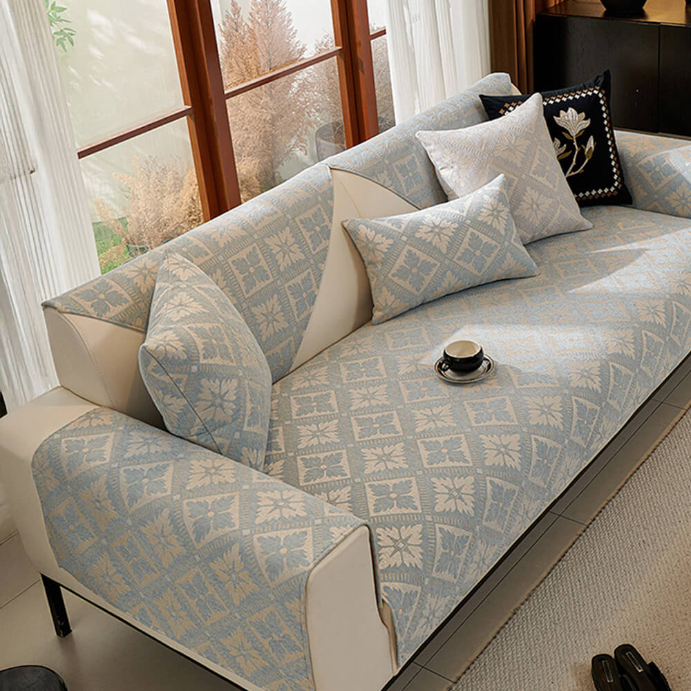 French Elegance Chenille Soft Breathable Couch Cover 4 Seasons