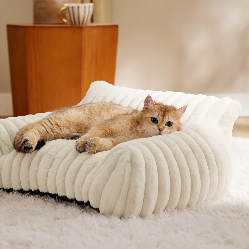 Faux Rabbit Fur Wave Pet Bed Ultimate Comfort Support