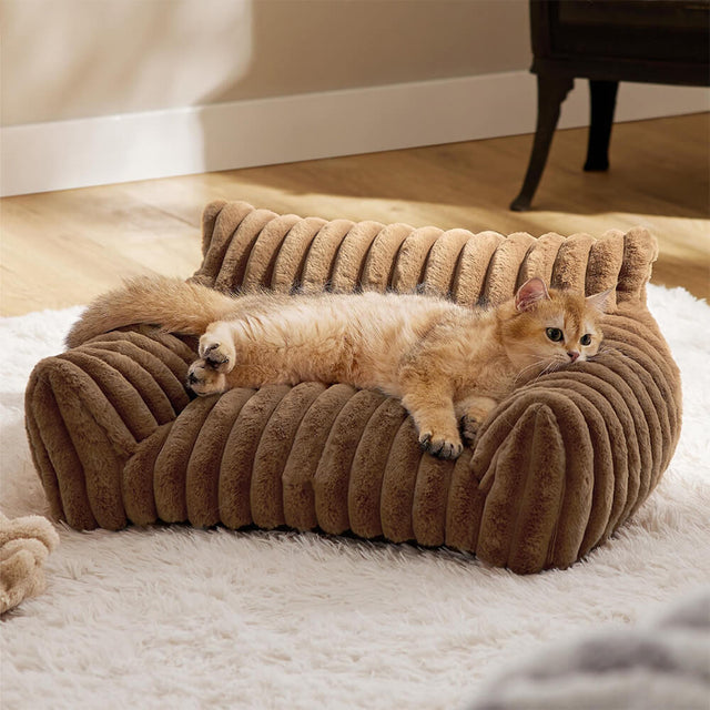 Faux Rabbit Fur Wave Pet Bed Ultimate Comfort Support