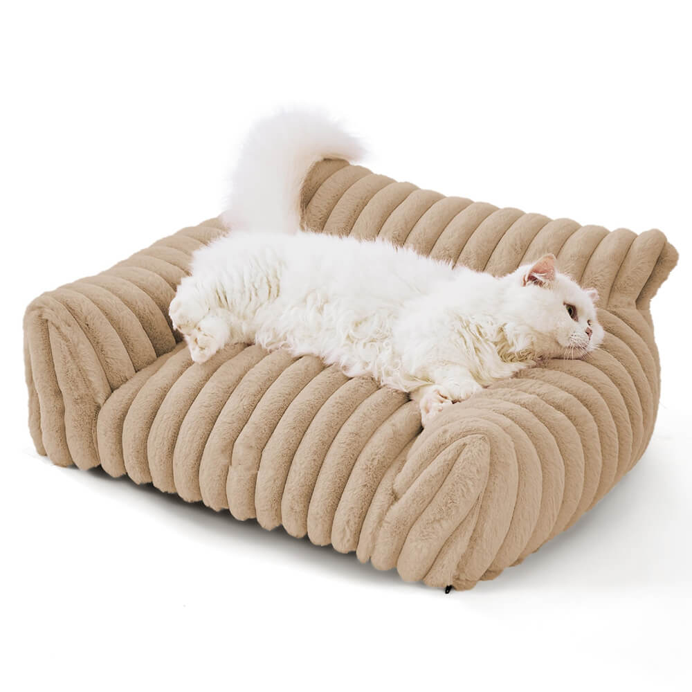 Faux Rabbit Fur Wave Pet Bed Ultimate Comfort Support