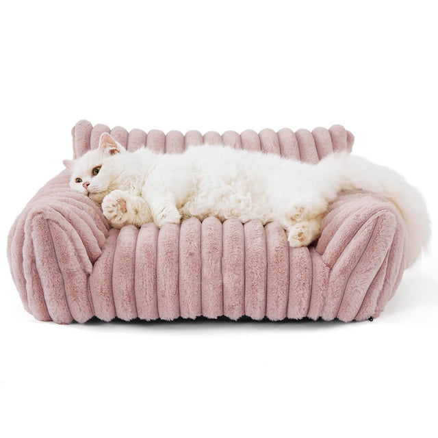 Faux Rabbit Fur Wave Pet Bed Ultimate Comfort Support