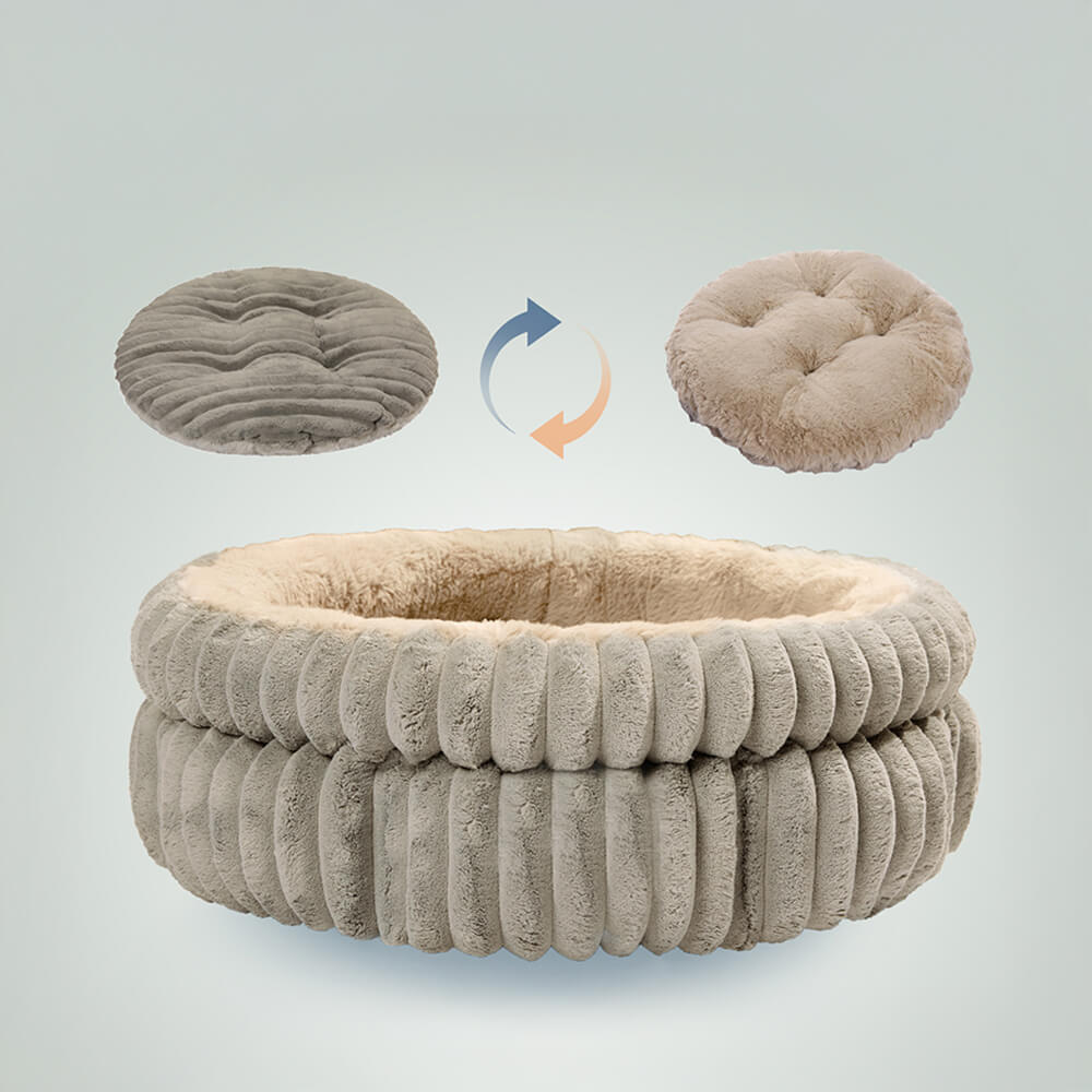 Ultra-Plush Milk Velvet Faux Fur Pet Bed Cozy Comfort