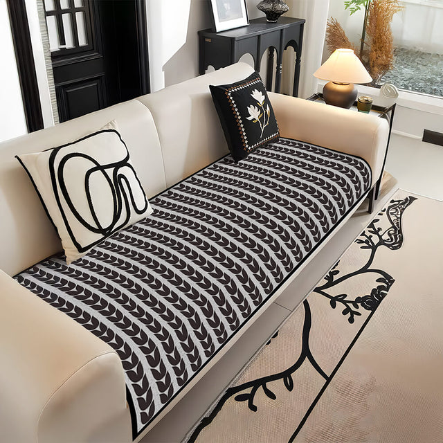 Modern Ice Silk Breathable Anti-Slip Couch Cover Wheat Pattern