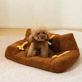 Monster Themed Plush Pet Sofa Bed Cozy Playful Comfort