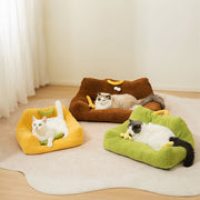 Monster Themed Plush Pet Sofa Bed Cozy Playful Comfort