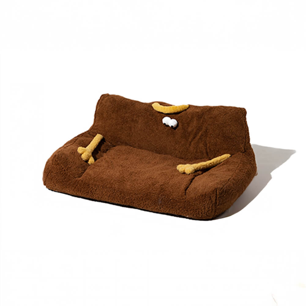 Monster Themed Plush Pet Sofa Bed Cozy Playful Comfort