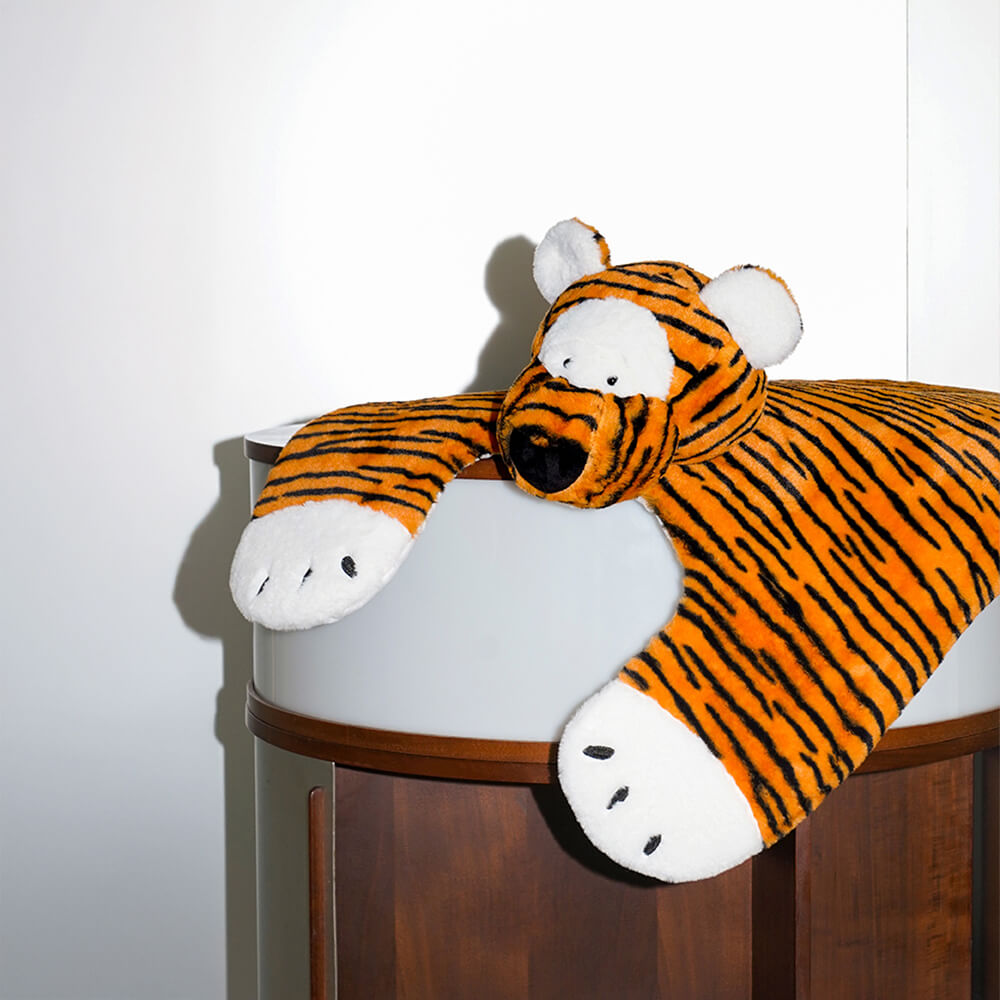 Tiger Shaped Plush Mat Cozy Stylish for Pets and Humans