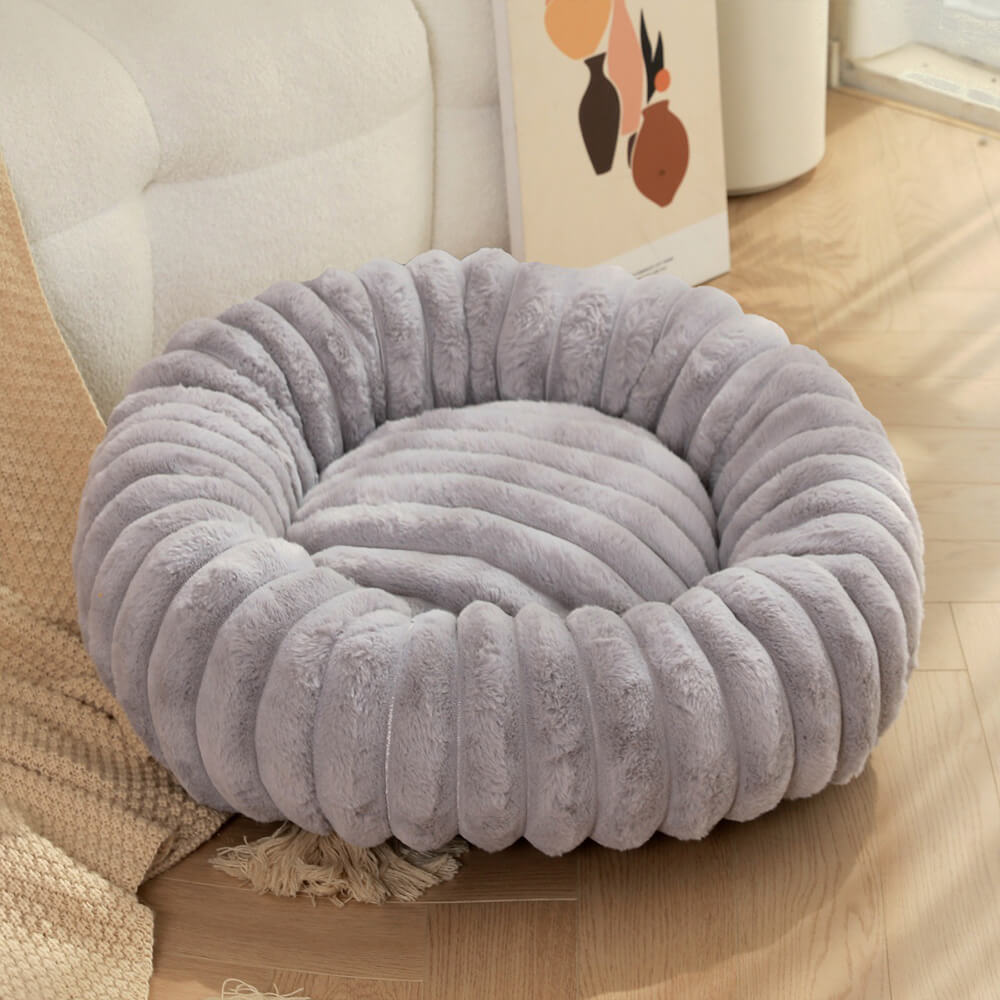Ultra-Soft Donut Pet Bed Cozy Supportive Plush Design