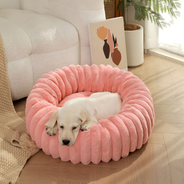 Ultra-Soft Donut Pet Bed Cozy Supportive Plush Design