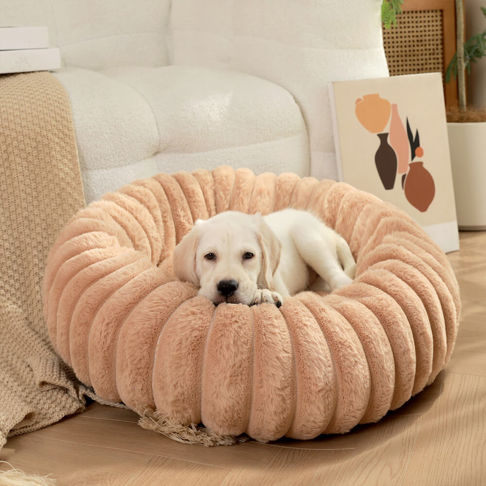 Ultra-Soft Donut Pet Bed Cozy Supportive Plush Design