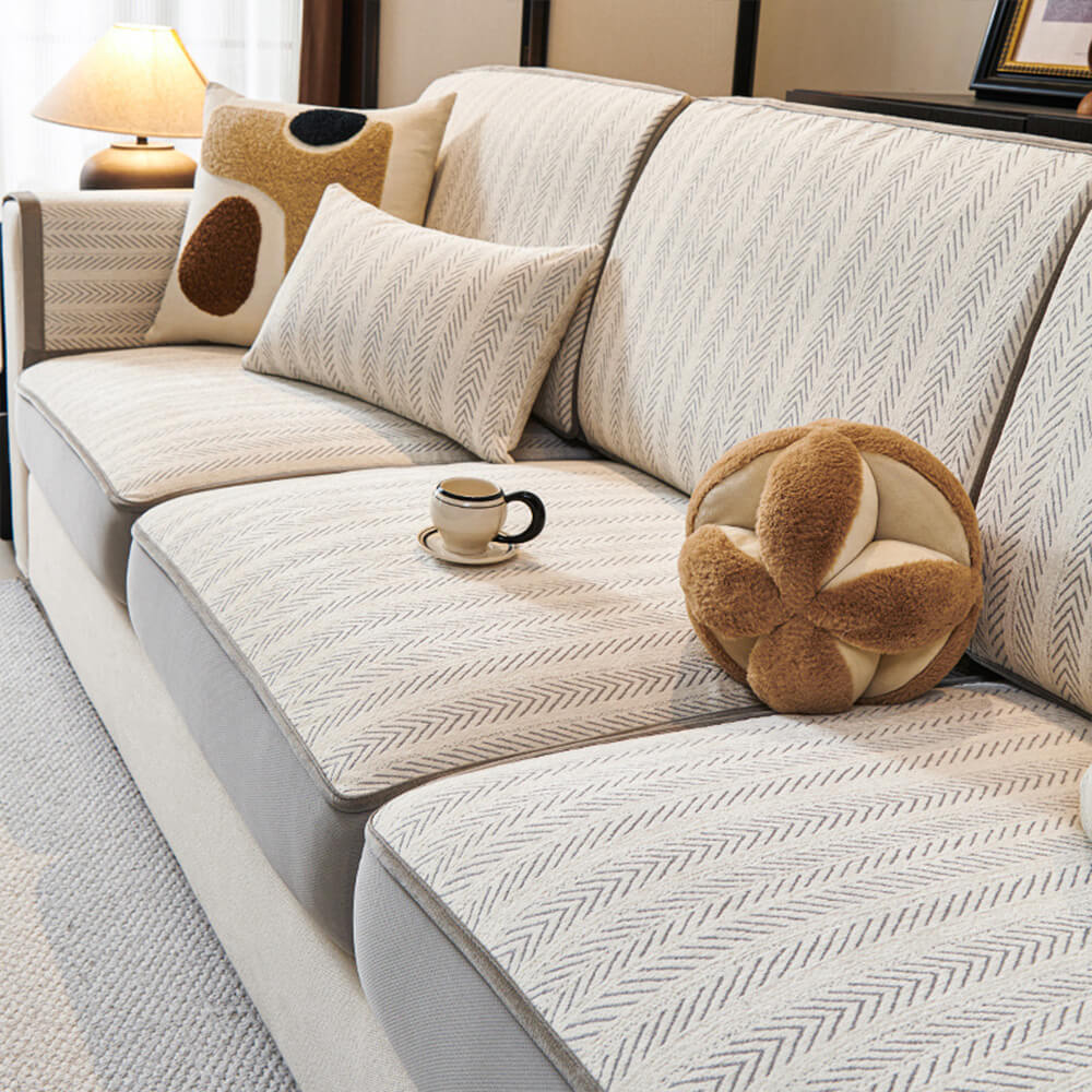 Classic Retro Stretch Chenille Couch Cover Full Protection