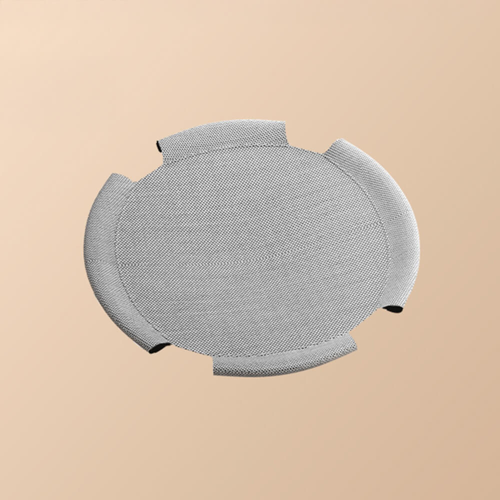 Round Breathable Moisture-Proof Warm Mesh Cat Bed with Pom-Poms