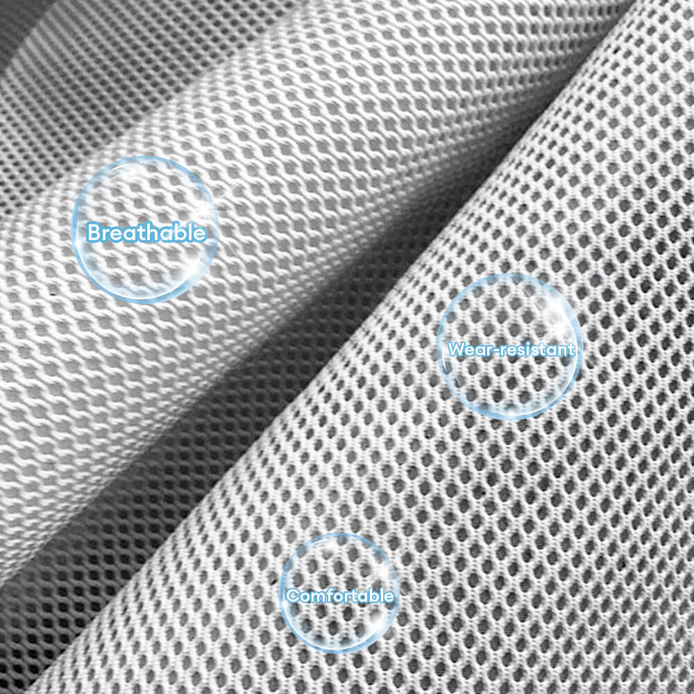 Round Breathable Moisture-Proof Warm Mesh Cat Bed with Pom-Poms