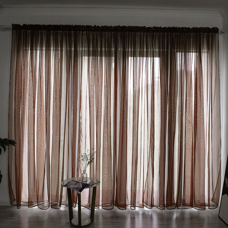 Solid Voile Window Curtain - Lightweight Polyester Design