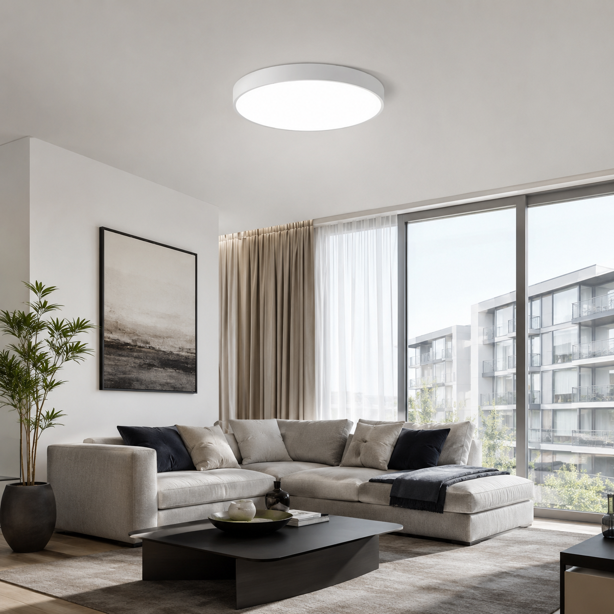 Ultra-Thin Gold LED Ceiling Light, Modern Round Flush Mount