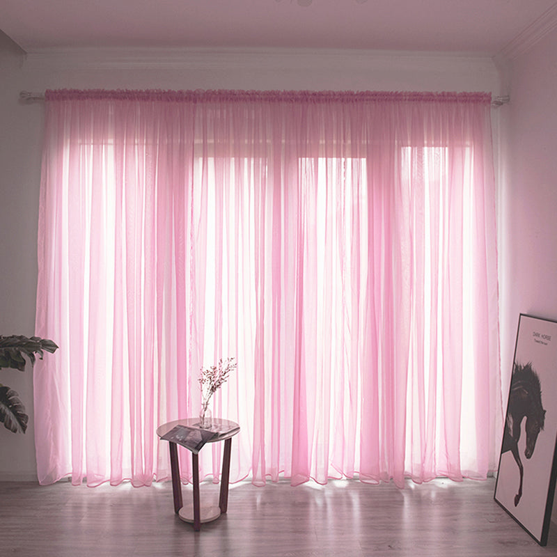 Solid Voile Window Curtain - Lightweight Polyester Design