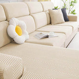 Fully Wrapped Herringbone Couch Cover in Durable Chenille