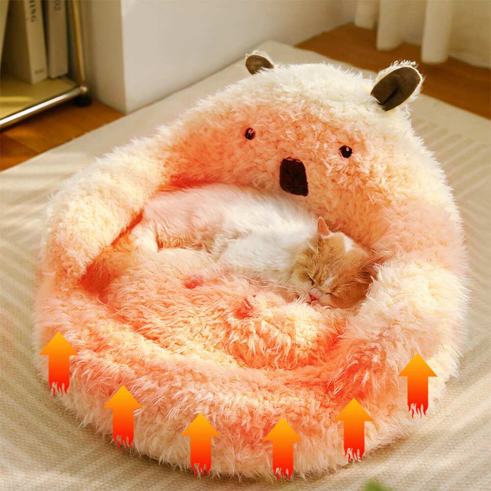 Alpaca-Shaped Pet Bed Ultra-Soft Warm Supportive Design