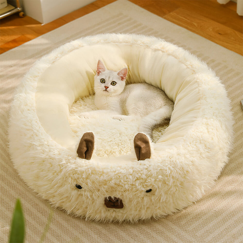 Alpaca-Shaped Pet Bed Ultra-Soft Warm Supportive Design