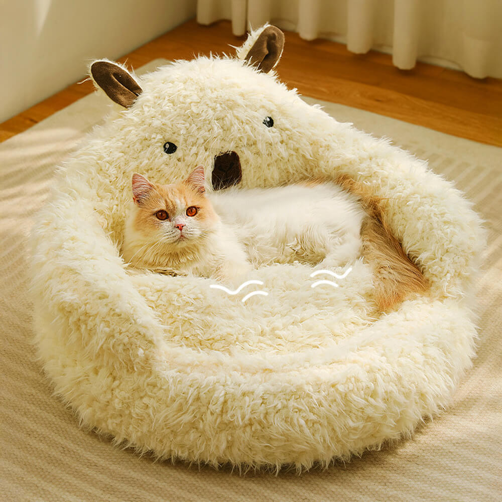 Alpaca-Shaped Pet Bed Ultra-Soft Warm Supportive Design