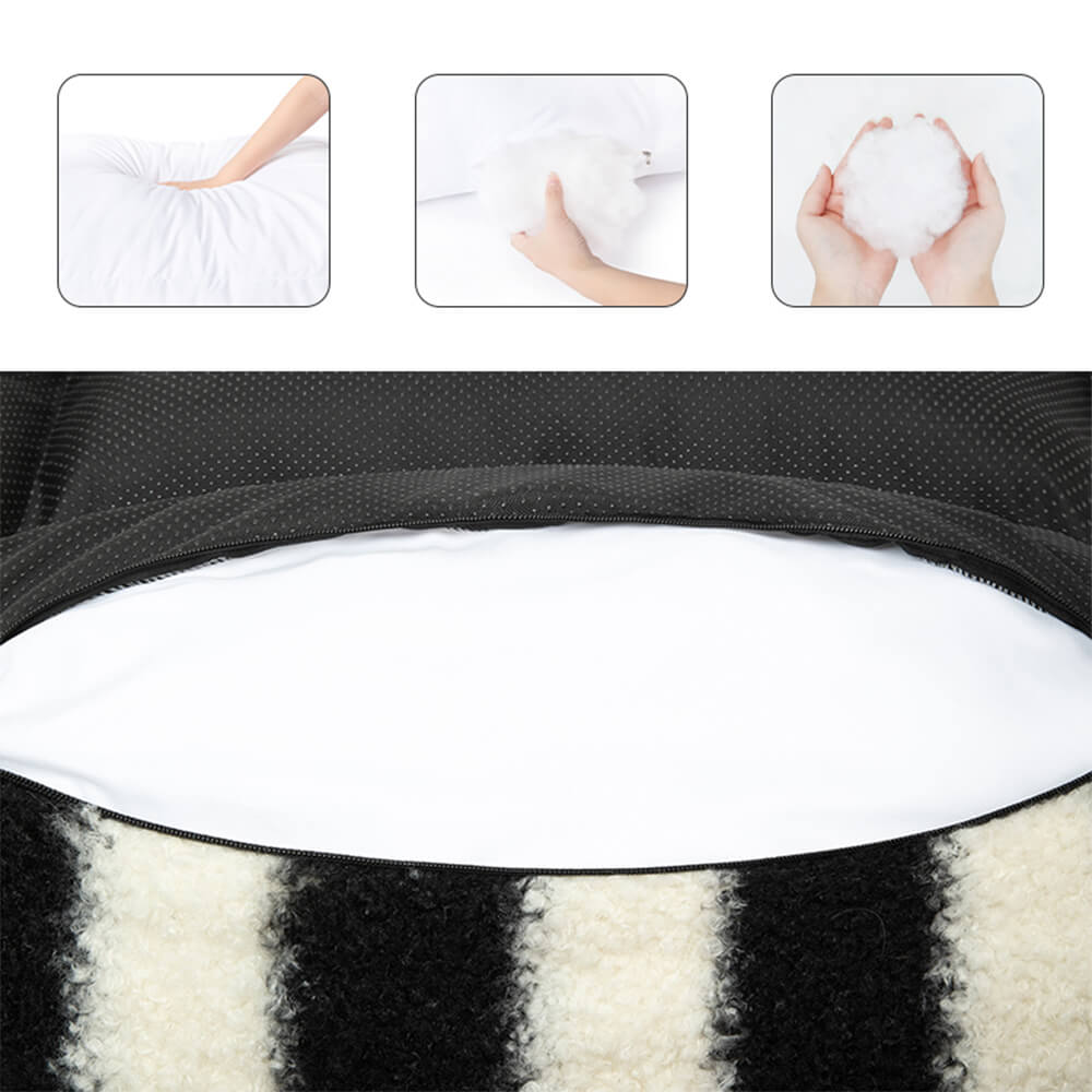 Modern Faux Lambswool Pet Sofa with Wide Armrests and Removable Cushion