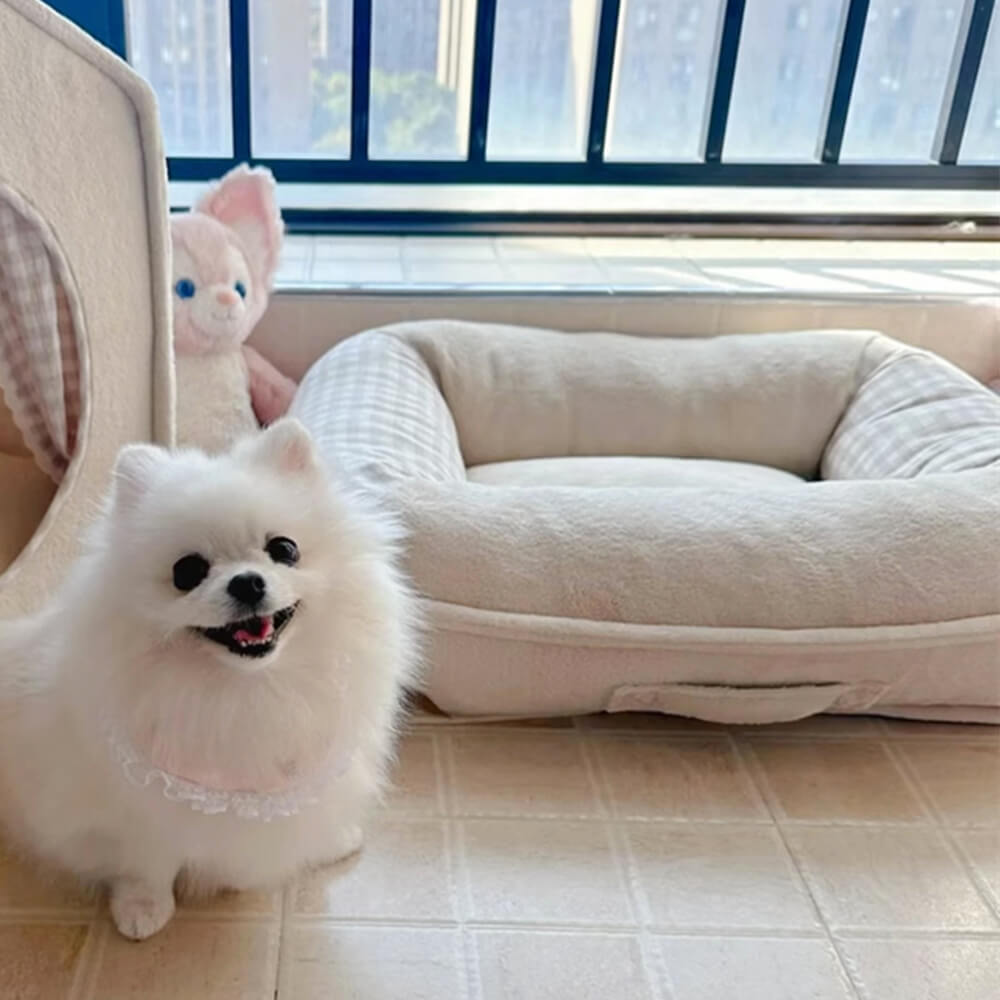 Ultra-Soft Coral Fleece Pet Bed Waterproof Breathable Supportive