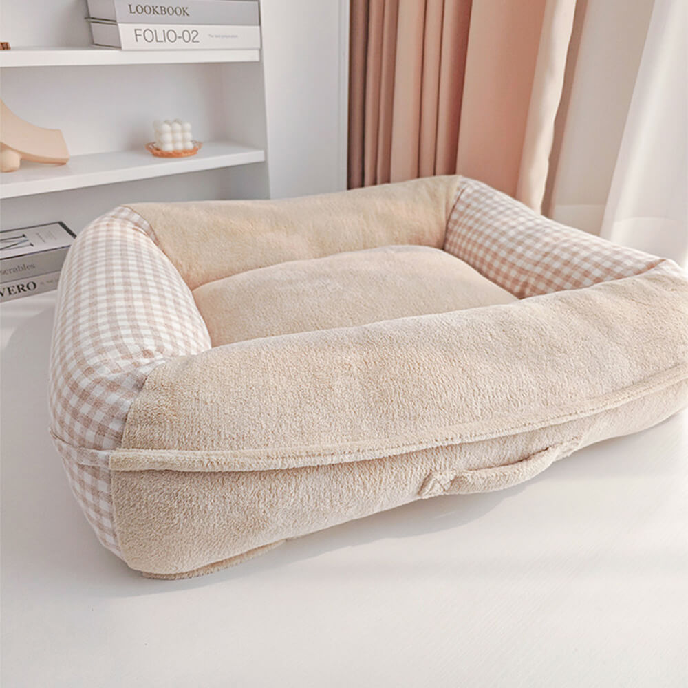 Ultra-Soft Coral Fleece Pet Bed Waterproof Breathable Supportive