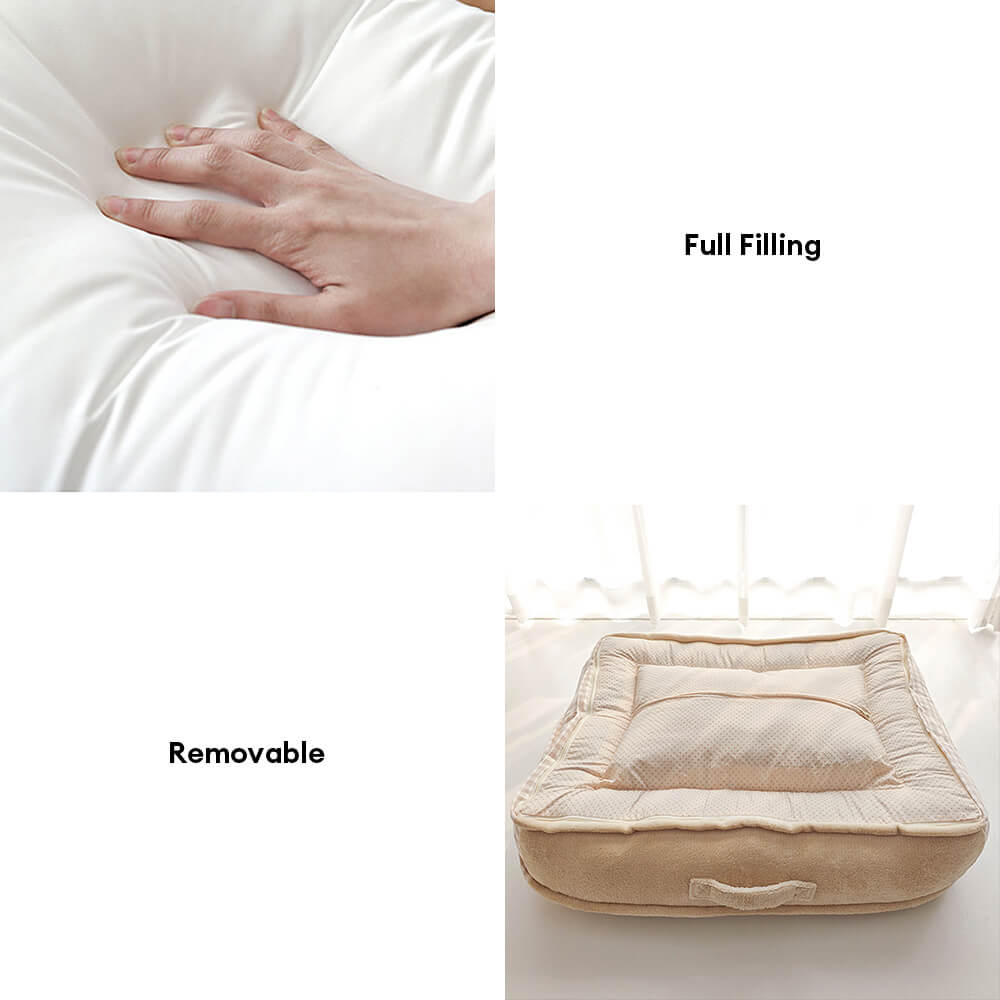 Ultra-Soft Coral Fleece Pet Bed Waterproof Breathable Supportive