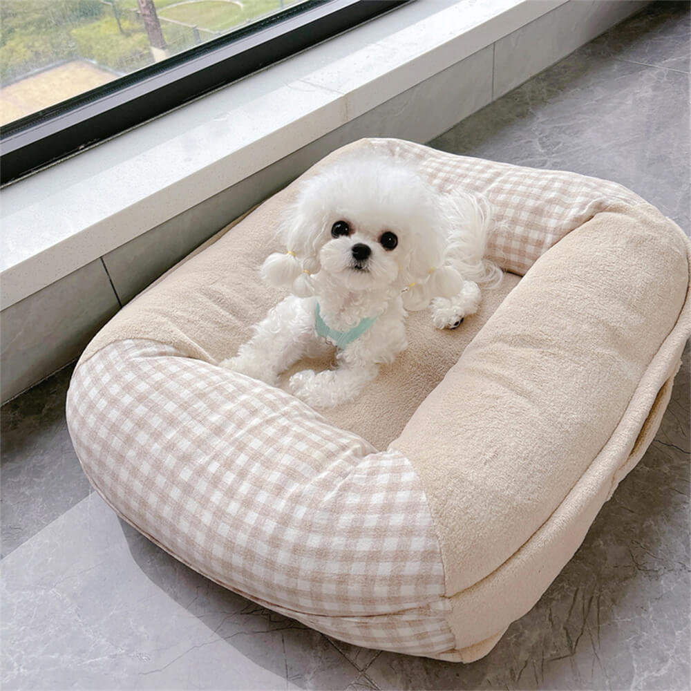 Ultra-Soft Coral Fleece Pet Bed Waterproof Breathable Supportive