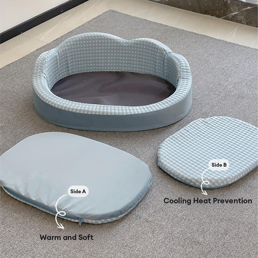 Cloud Shaped Cooling Reversible Pet Bed Washable Non Slip