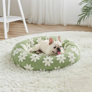 Elegance Floral Checkerboard Orthopedic Pet Bed Cozy Stylish