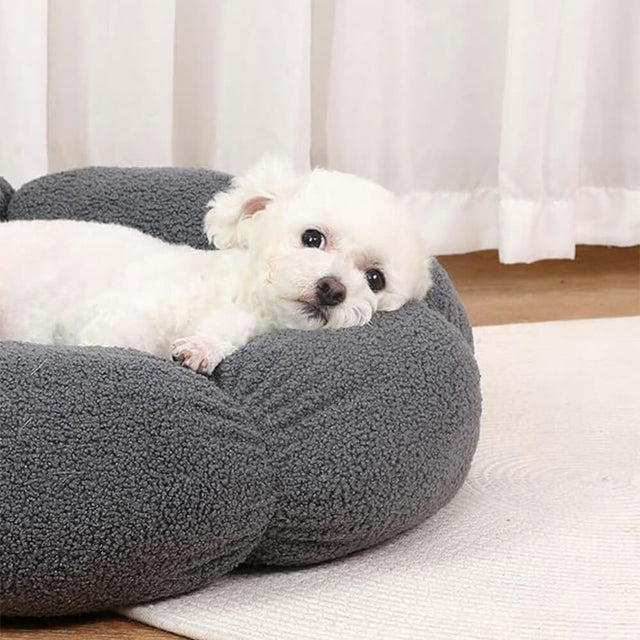 Flower Shaped Plush Pet Bed Cozy Supportive Stylish Design
