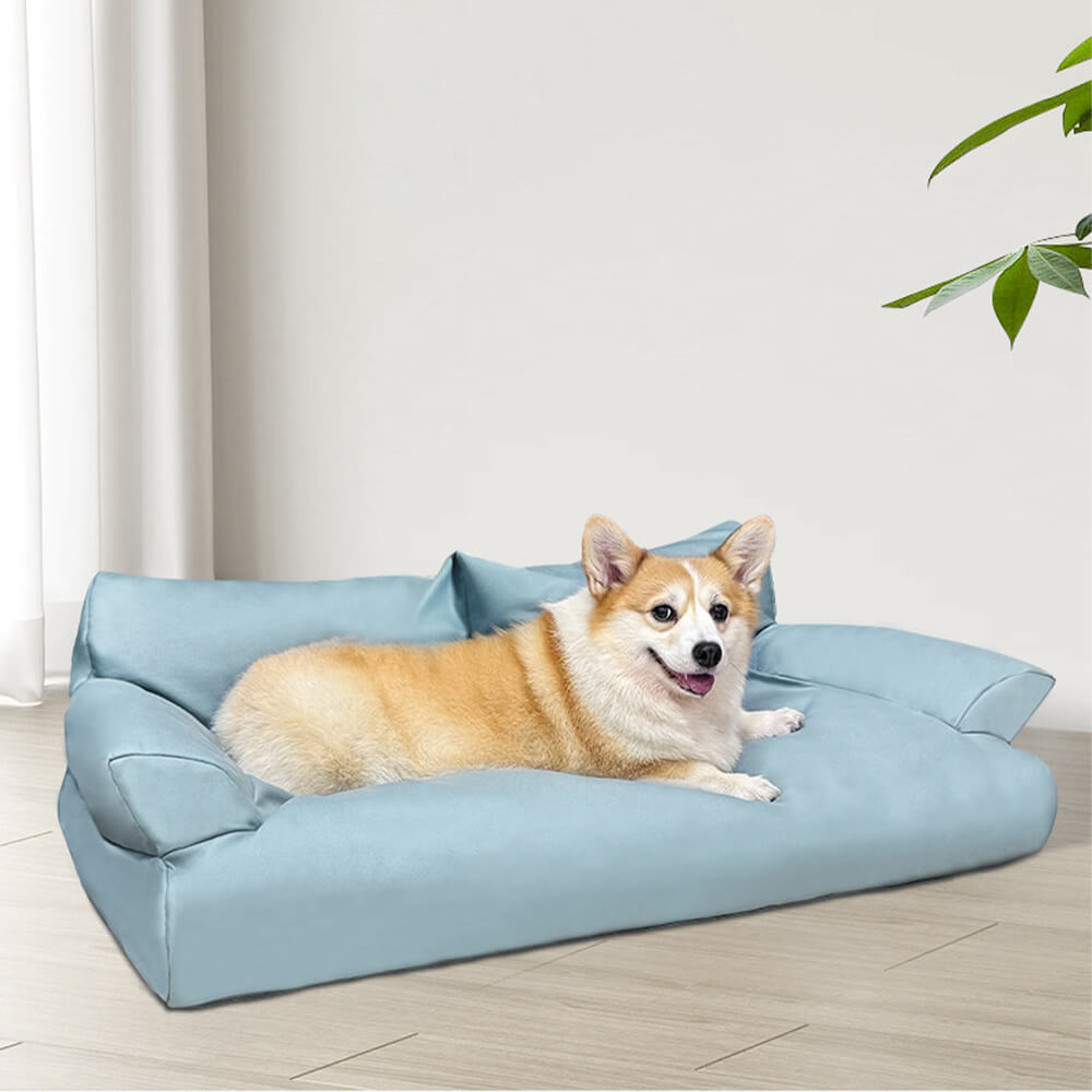 Faux Leather Anti-Scratch Cozy Dog Sofa Bed with Comfort